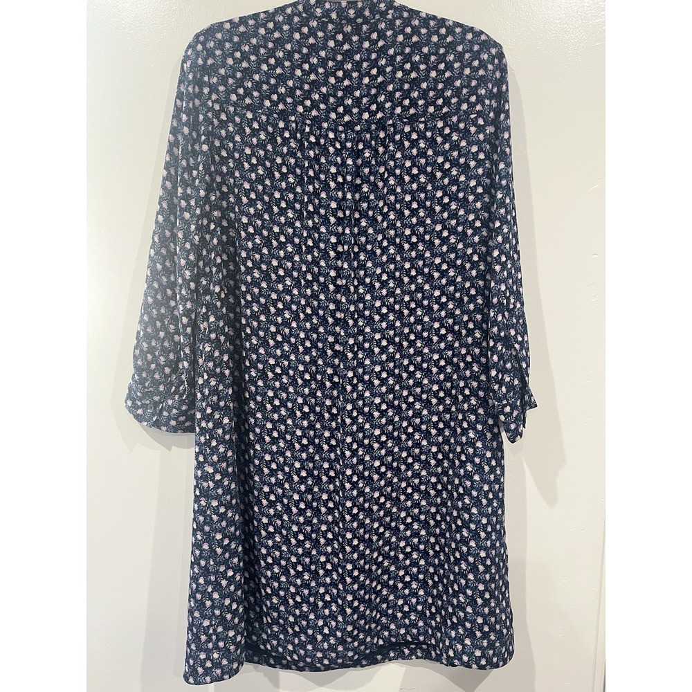 Gap Womens Navy Blue Floral Long Sleeve Button Front Shift Dress Size M - Picture 6 of 8